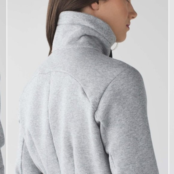 Lululemon &go Take-Off Fleece Heathered Medium Grey missing drawstring - Picture 3 of 16